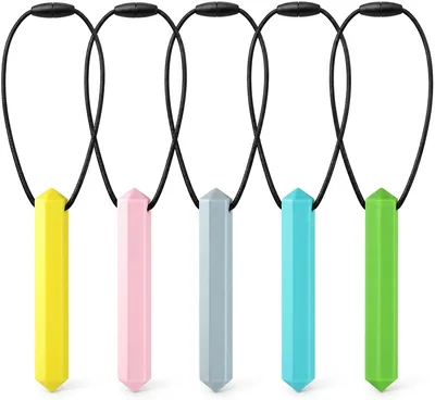 5 Pcs Chew Necklace Silicone Teether