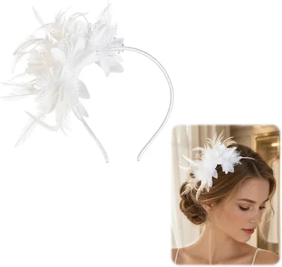 Feather Fascinator Headband Women Tea Party