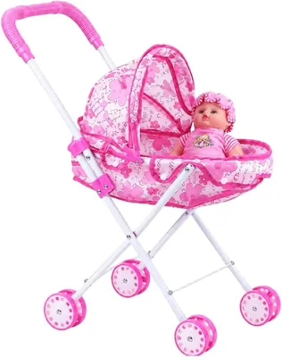 Pink Baby Doll Stroller with Canopy