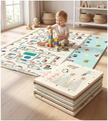 Waterproof Baby Play Mat - Double Sided Alphabet Learning Floor Mat