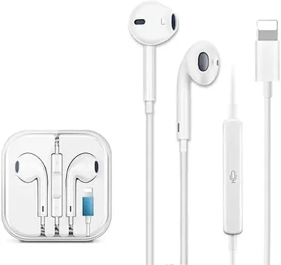 Wired Earphones Lightning Connector White