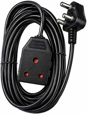 10m Extension Cord 2-Way Multiplug Fire Resistant 750°C
