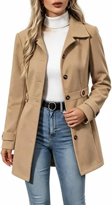 Women's Winter Pea Coat - Tweed Blazer Jacket CAD 63.98