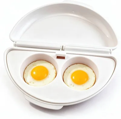 Microwave Omelet Maker & Egg Poacher - Dual Cavity Cooker