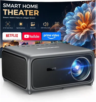 Lumatek Projector 4000 Lumens HDR10+ Smart Home Theater