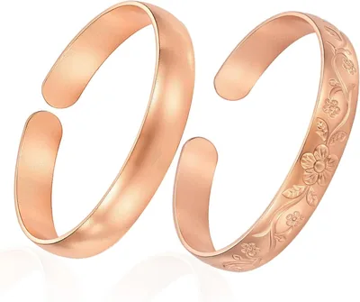 Pure Copper Bracelet Set - 100% Solid Copper Bangles