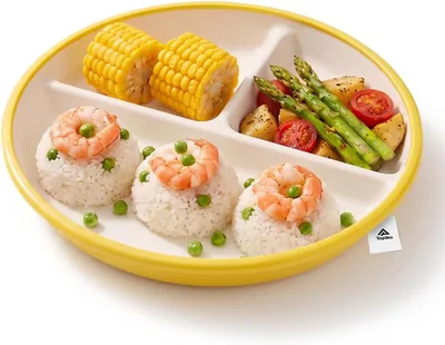 Topika Silicone Suction Plate with Ceramic Insert, 3 Compartments