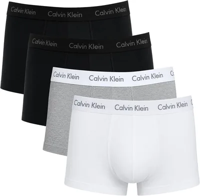 Kit 4 Cuecas Calvin Klein Low Rise Trunk Algodão Respirável Original