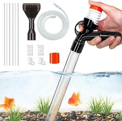 Aquarium Cleaner Fish Tank Cleaning Kit Long Nozzle Aquarium Vacuum Gravel Cleaner and Filter Gravel