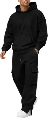 ASUIU Men's Tracksuit 2 Piece Hoodie Sweatpants Set