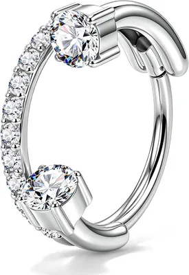 OUFER 20G Silver Nose Ring Hoop - 6/7/8mm Surgical Steel