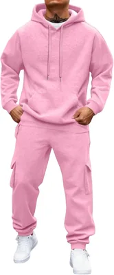 ASUIU Mens Hoodie & Sweatpants Set - Cargo Tracksuit