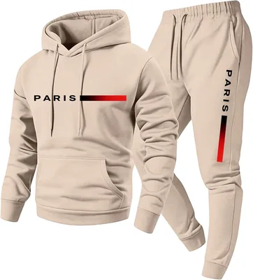 ASUIU Mens Tracksuit Set - Paris 2 Piece Hoodie Sweatpants