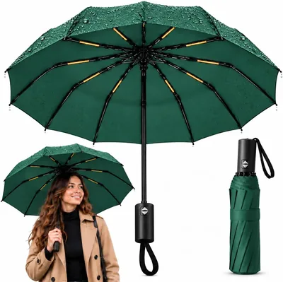 Guarda-Chuva Automático Reforçado, Dobrável e Compacto