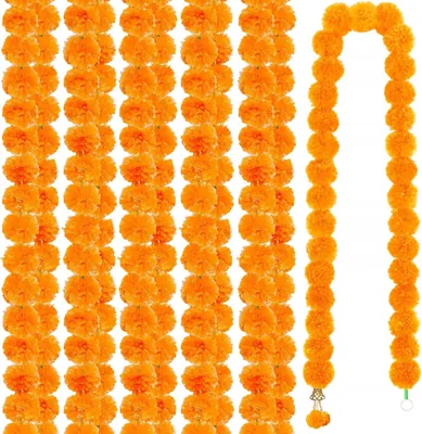Guirnalda de cempasúchil Artificial SHUNMAN de 5 piezas, 1.5m para Día de Muertos