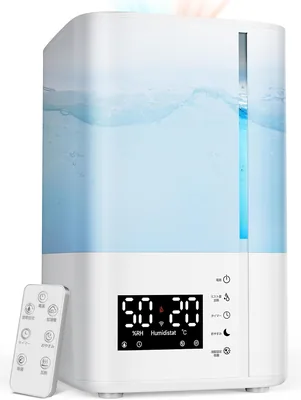 スチームタイプの加湿器、自動操作、アロマ対応 | 45時間連続超音波加湿、静音、睡眠モード