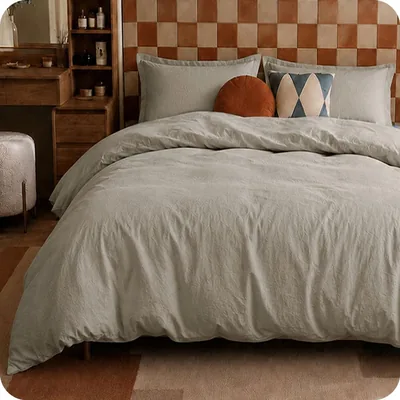 Funda Duvet Lyocell Esquimal Queen Size Khaki con Fundas de Almohada