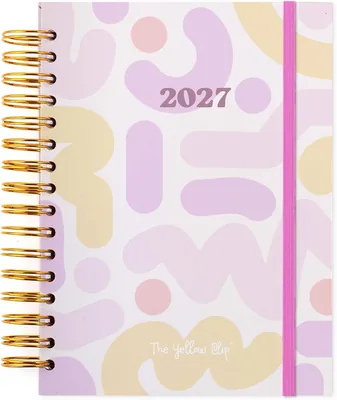 The Yellow Clip - Agenda Semanal 2027 para Mujer, Planificador Cerrado 2027, Pasta Dura, A5