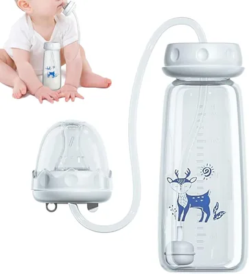 Self-Feeding Anti-Colic Bottles - Hands Free Silicone Feeder