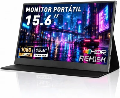 Monitor Portátil 15.6" Full HD 1080p IPS 60Hz com USB-C e Mini HDMI