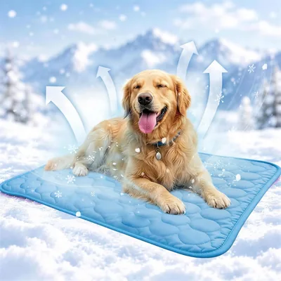 Cool-Touch Dog Cooling Mat - 100x75cm Blue