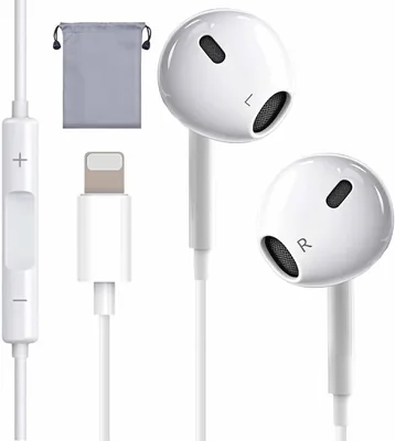EvoAce iPhone イヤホン、ワイヤード、2026年 優れたデザイン、本物 Lightning | リモコン HIFI 音量制御 重低音 インハウス型