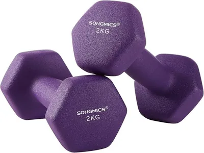Hexagonal Dumbbells Pair, 2 x 2 kg Hand Weights