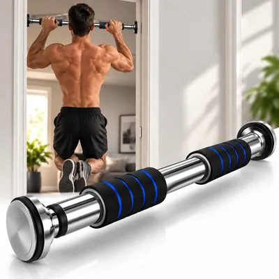Barra Fixa de Porta Ajustável 63-96 cm para Exercícios e Musculação