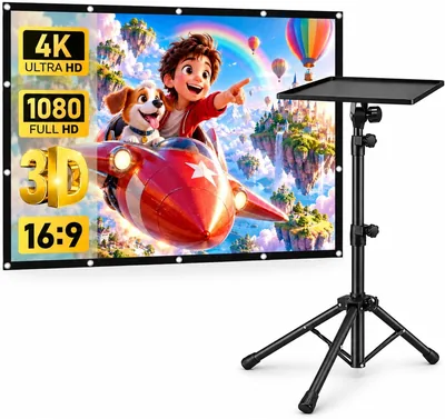 Aumerage Projector Tripod Stand with Phone Holder