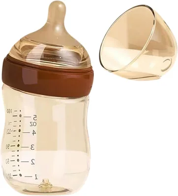 Biberón de Vidrio Transparente Anticólico con Inclinación de 15°