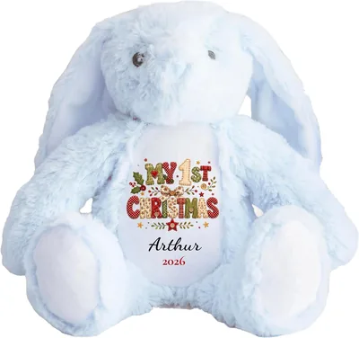 Devarapalli Studio Personalised Blue Bunny Toy - Name & Year
