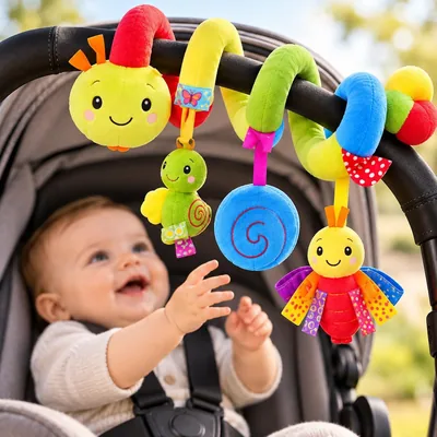 Móbile para Carrinho de Bebê Espiral com Chocalho