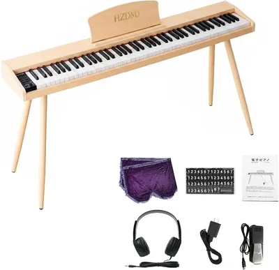 HZDMJ Electronic Piano, 88 Keys, Multi-Functional Keyboard, Wooden Body | Built-in sound source with