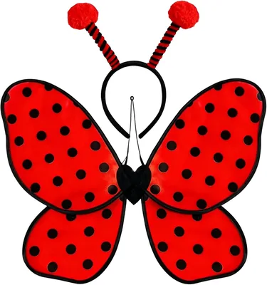 Bee Wing for Women Girls Big Dot Print Ladybug Wings Headband for Halloween | Lightweight polyester 