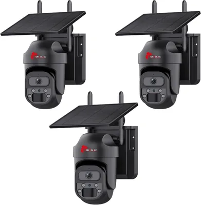 Agri Solsec 3 Pack WiFi Solar PTZ Camera 3MP 32GB Mini Lite