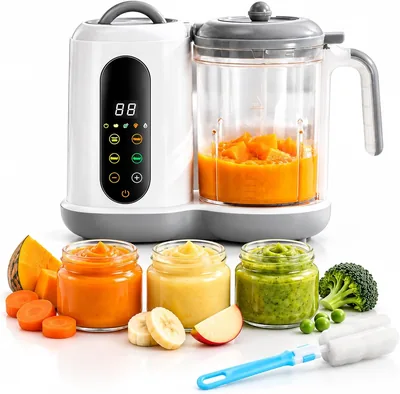 Procesador de Alimentos Bebé 6 en 1, Procesador y Vaporizador de Comida para Bebés, Puré Frullador Multifuncional, Desmon
