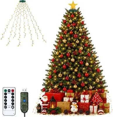 LEDクリスマスツリーライト 280球 6.6フィート