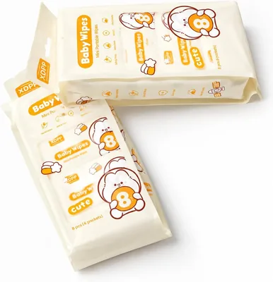 Portable Baby Wipes, 8 Packs (64 Total)