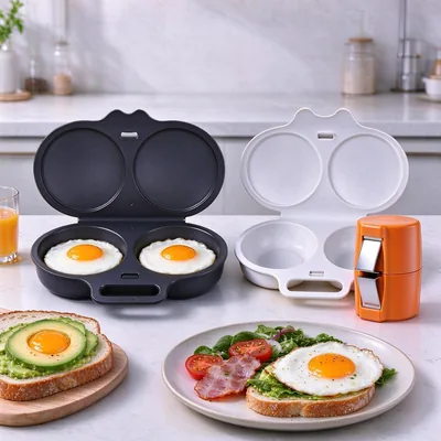 3PC Dual Cavity Egg Poacher Set