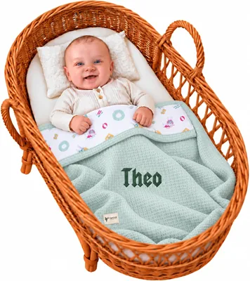 FAFOUR Baby Blanket - Sage Pool Party Embroidered Name