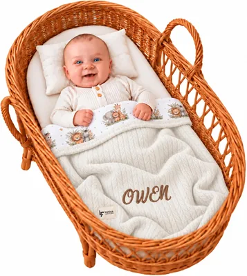 FAFOUR Personalised Baby Blanket - Ecru Safari
