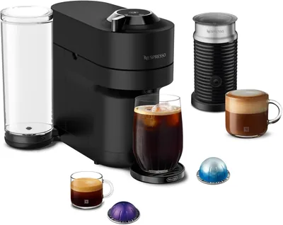 Nespresso Vertuo Pop+ Deluxe by De'Longhi with Aeroccino, Black Matte | Coffee and espresso maker by