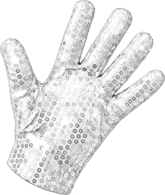 King of Pop Silver Sequined Glove 80s Halloween Fancy Dress