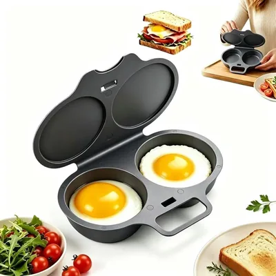 QFFAFAR Microwave Egg Poacher - Dual Cavity