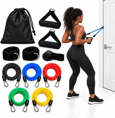Kit 11 Peças Extensores Elásticos para Treino Funcional