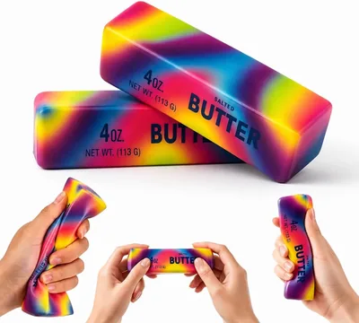 Rainbow Butter Squishy Toy - Soft Stress Relief