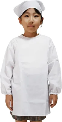 ハッピー 豆！子供用ランチ 服 ホワイト 長袖 ポリエステル エラストバック