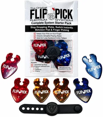 Flip Pick Next Gen Starter Pack - Wearable Guitar Pick System