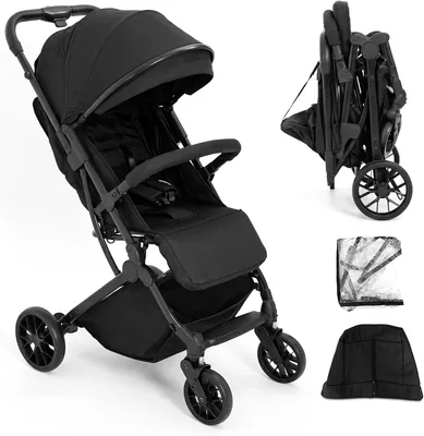 SOLIDEE Baby Stroller Black Compact Pram