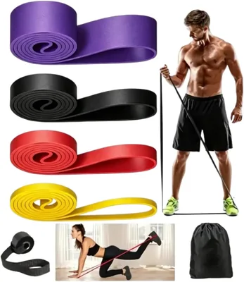 Kit com 4 Elásticos de Resistência para Treino